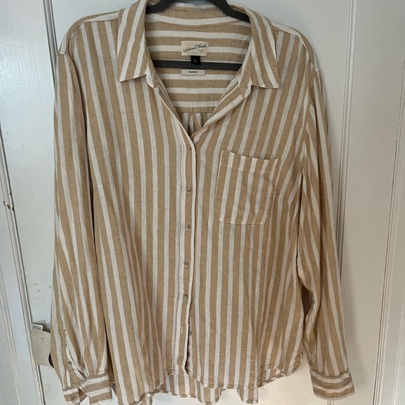 MUST GO- NWOT Universal Thread linen-style striped shirt - Picture 1 of 2